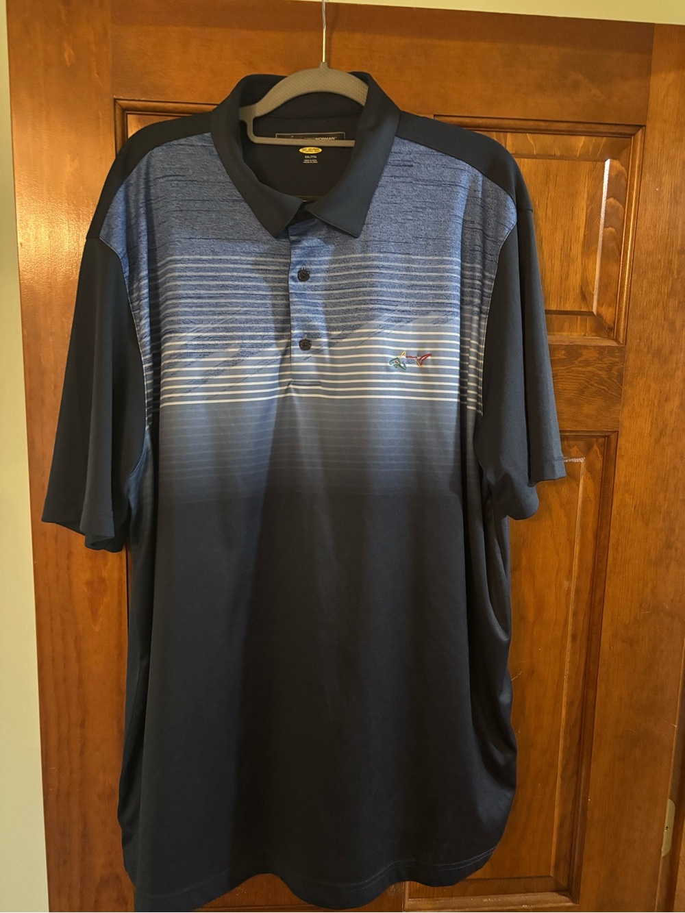 Greg Norman Collection Navy Gradient Stripe Polo XXL